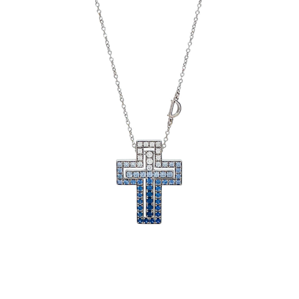다미아니 벨에포크 아이스버그 네크리스 미듐 18K 화이트골드 사파이어 다이아몬드